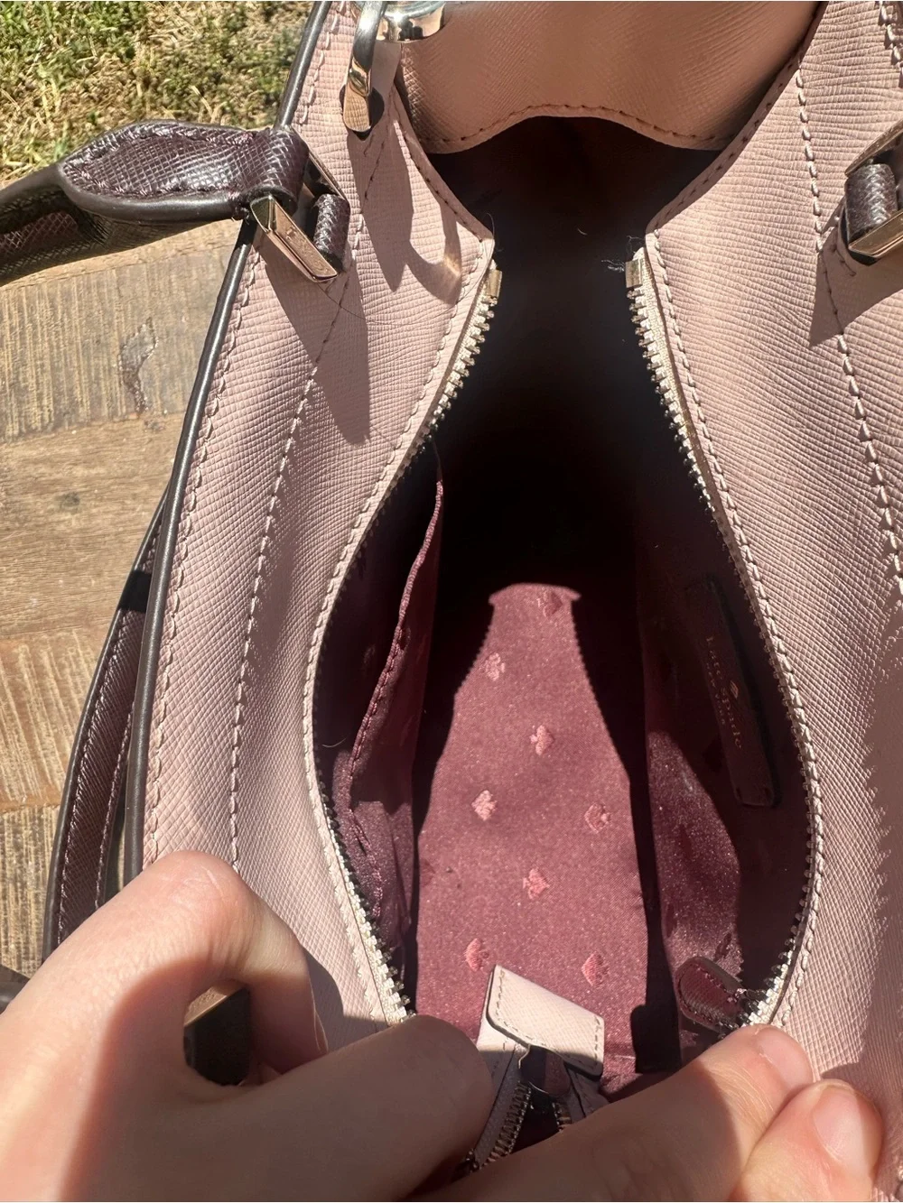 kate spade Two-Tone Brown and Cream Mini Satchel - Picture 7 of 7